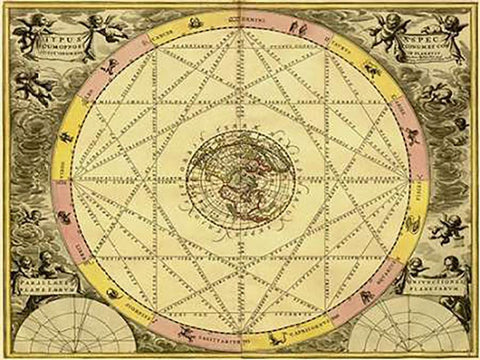 Maps of the Heavens: Typhus Aspec White Modern Wood Framed Art Print with Double Matting by Cellarius, Andreas