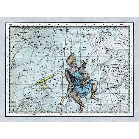 Maps of the Heavens: Auriga the Charioteer Black Modern Wood Framed Art Print by Jamieson, Alexander