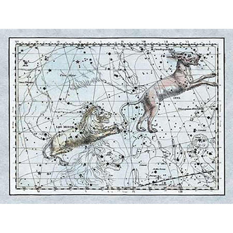 Maps of the Heavens: Leo Minor White Modern Wood Framed Art Print by Jamieson, Alexander