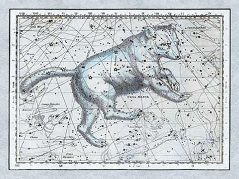 Maps of the Heavens: Ursa Major - The Great Bear White Modern Wood Framed Art Print with Double Matting by Jamieson, Alexander