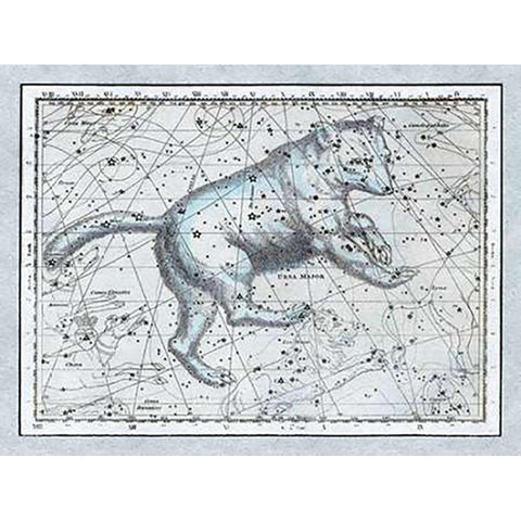 Maps of the Heavens: Ursa Major - The Great Bear White Modern Wood Framed Art Print by Jamieson, Alexander