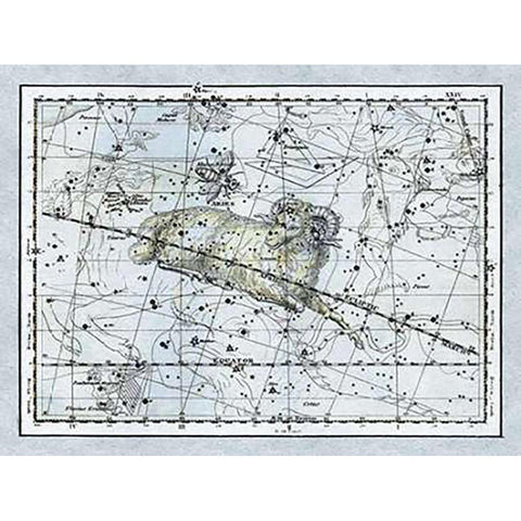 Maps of the Heavens: Aries the Ram Black Modern Wood Framed Art Print with Double Matting by Jamieson, Alexander