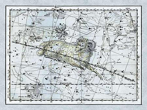 Maps of the Heavens: Aries the Ram Black Ornate Wood Framed Art Print with Double Matting by Jamieson, Alexander