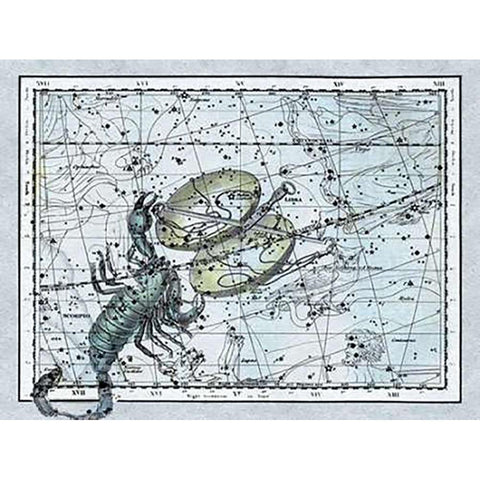 Maps of the Heavens: Libra - the Scales and The Scorpion Black Modern Wood Framed Art Print by Jamieson, Alexander