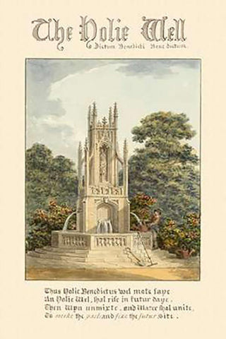 The Holie Well, 1813 White Modern Wood Framed Art Print with Double Matting by Repton, Humphry