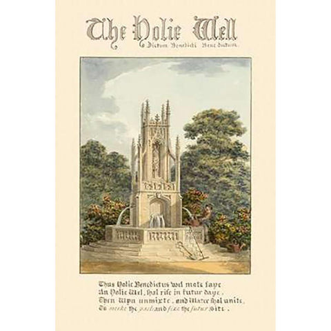 The Holie Well, 1813 Black Modern Wood Framed Art Print with Double Matting by Repton, Humphry