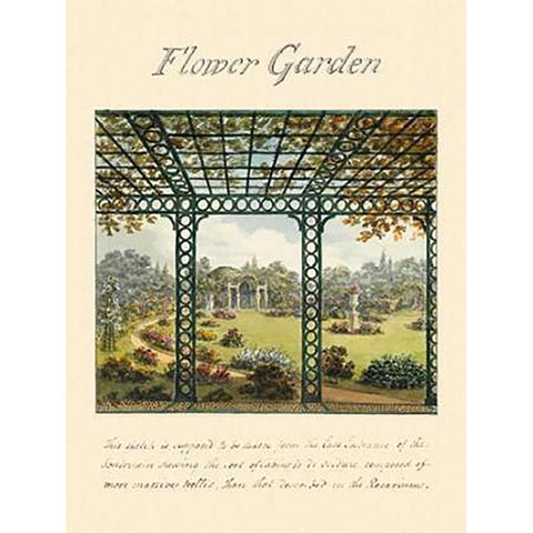 Flower Garden, 1813 Black Modern Wood Framed Art Print by Repton, Humphry