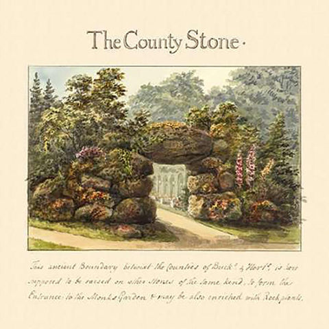 The Country Stone, 1813 Black Ornate Wood Framed Art Print with Double Matting by Repton, Humphry