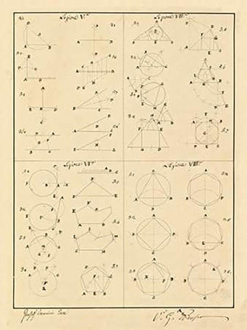 Plate 2 for Elements of Civil Architecture, ca. 1818-1850 Black Ornate Wood Framed Art Print with Double Matting by Vannini, Giuseppe