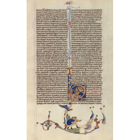 Page from the Abbey Bible Black Modern Wood Framed Art Print by Italian 13th Century