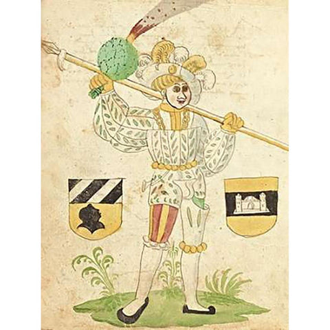 Civic festival of the Nuremberg Schembartlauf - White Costume Black Modern Wood Framed Art Print by German 16th Century