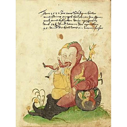 Civic festival of the Nuremberg Schembartlauf - Giant Black Modern Wood Framed Art Print by German 16th Century