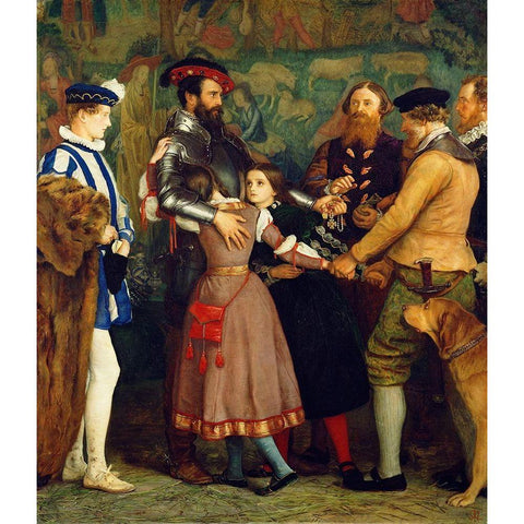 The Ransom White Modern Wood Framed Art Print by Millais, John Everett