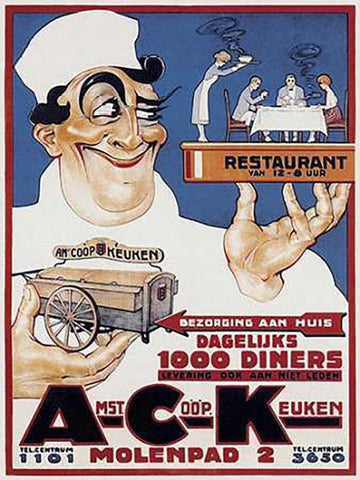 Cooks: Amst Coop Keuken Black Ornate Wood Framed Art Print with Double Matting by Bouchet, Camille