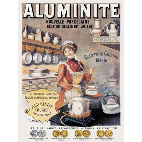 Cooks: Aluminite White Modern Wood Framed Art Print by Tamagno, Francisco