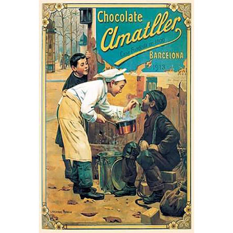 Cooks: Chocolate Amatller Black Modern Wood Framed Art Print with Double Matting by Advertisement