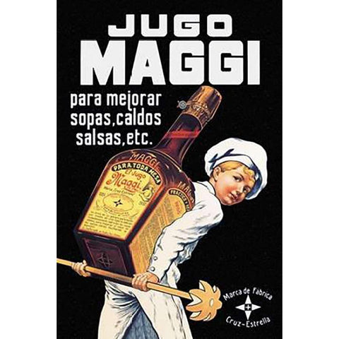 Cooks: Jugo Maggi Gold Ornate Wood Framed Art Print with Double Matting by Advertisement