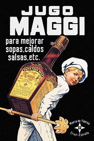 Cooks: Jugo Maggi White Modern Wood Framed Art Print with Double Matting by Advertisement