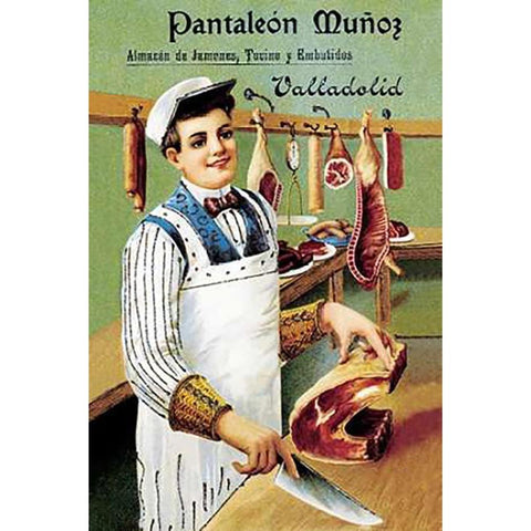 Cooks: Pantaleon Munoz Black Modern Wood Framed Art Print with Double Matting by Advertisement