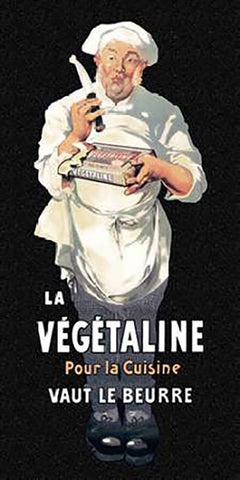 Cooks: La Vegetaline - Pour la Cuisine Black Ornate Wood Framed Art Print with Double Matting by Advertisement