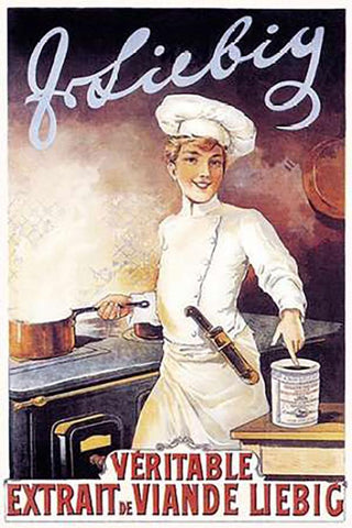 Cooks: Veritable - Extrait de Viande Liebig Black Ornate Wood Framed Art Print with Double Matting by Brown, F. Gregory
