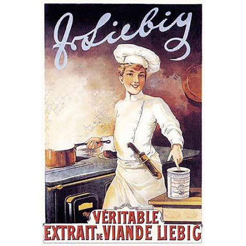 Cooks: Veritable - Extrait de Viande Liebig White Modern Wood Framed Art Print by Brown, F. Gregory