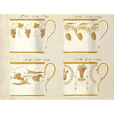 Quatre tasses du 1er choix, ca. 1800-1820 Gold Ornate Wood Framed Art Print with Double Matting by Honore