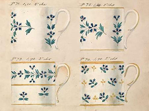 Quatre tasses du 1er choix, ca. 1800-1820 Black Ornate Wood Framed Art Print with Double Matting by Honore
