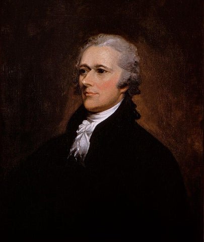 Alexander Hamilton, 1806 White Modern Wood Framed Art Print with Double Matting by Trumbull, John