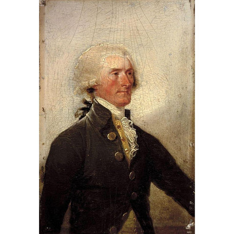 Thomas Jefferson, 1788 Black Modern Wood Framed Art Print with Double Matting by Trumbull, John