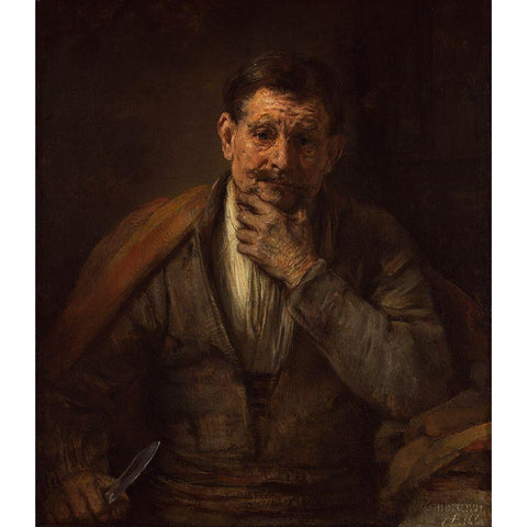 St. Bartholomew White Modern Wood Framed Art Print by Van Rijn, Rembrandt Harmensz