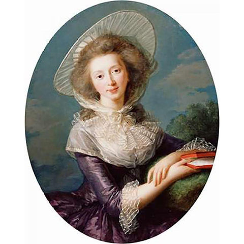 The Vicomtesse de Vaudreuil Gold Ornate Wood Framed Art Print with Double Matting by Le Brun, Elisabeth Vigee