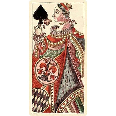 Queen of Spades (Bauern Hochzeit Deck) White Modern Wood Framed Art Print by Gobl, Andreas Benedictus