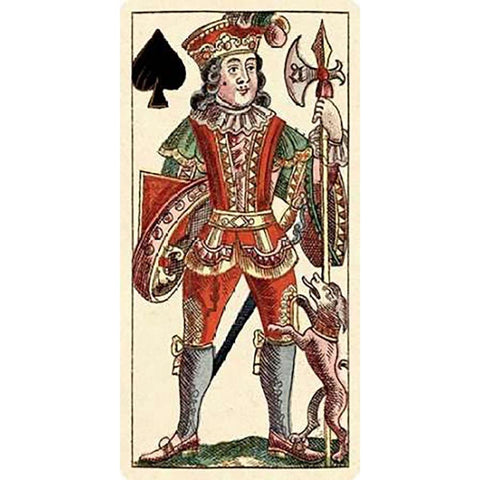 Knave of Spades (Bauern Hochzeit Deck) Black Modern Wood Framed Art Print with Double Matting by Gobl, Andreas Benedictus
