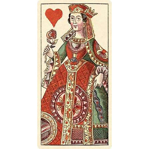 Queen of Hearts (Bauern Hochzeit Deck) Black Modern Wood Framed Art Print by Gobl, Andreas Benedictus