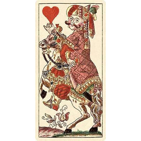Knight of Hearts (Bauern Hochzeit Deck) Black Modern Wood Framed Art Print by Gobl, Andreas Benedictus