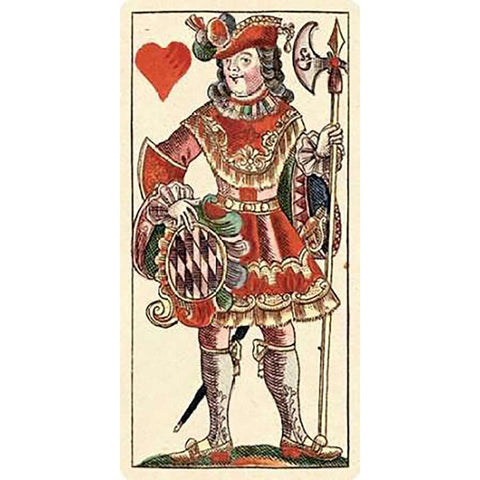 Knave of Hearts (Bauern Hochzeit Deck) Black Modern Wood Framed Art Print with Double Matting by Gobl, Andreas Benedictus