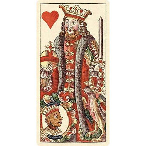 King of Hearts (Bauern Hochzeit Deck) White Modern Wood Framed Art Print by Gobl, Andreas Benedictus
