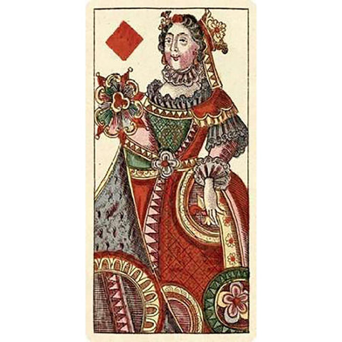 Queen of Diamonds (Bauern Hochzeit Deck) Gold Ornate Wood Framed Art Print with Double Matting by Gobl, Andreas Benedictus
