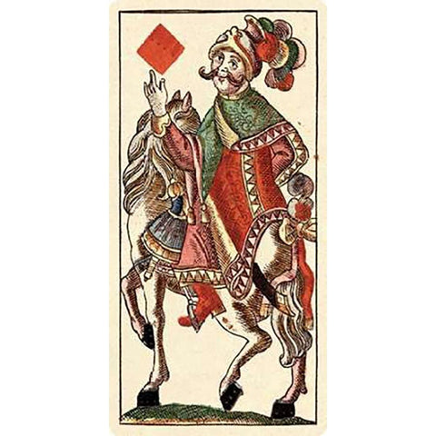 Knight of Diamonds (Bauern Hochzeit Deck) Gold Ornate Wood Framed Art Print with Double Matting by Gobl, Andreas Benedictus