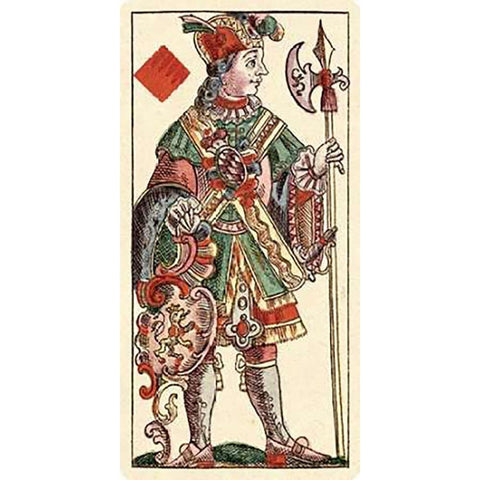 Knave of Diamonds (Bauern Hochzeit Deck) Gold Ornate Wood Framed Art Print with Double Matting by Gobl, Andreas Benedictus