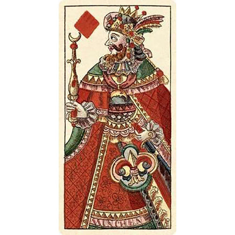 King of Diamonds (Bauern Hochzeit Deck) White Modern Wood Framed Art Print by Gobl, Andreas Benedictus