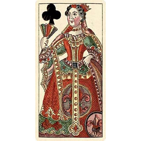 Queen of Clubs (Bauern Hochzeit Deck) Black Modern Wood Framed Art Print by Gobl, Andreas Benedictus