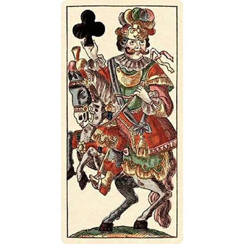 Knight of Clubs (Bauern Hochzeit Deck) Black Modern Wood Framed Art Print by Gobl, Andreas Benedictus