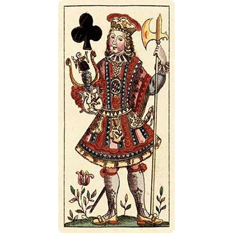 Knave of Clubs (Bauern Hochzeit Deck) White Modern Wood Framed Art Print by Gobl, Andreas Benedictus