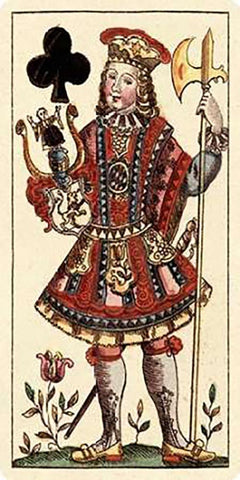 Knave of Clubs (Bauern Hochzeit Deck) White Modern Wood Framed Art Print with Double Matting by Gobl, Andreas Benedictus