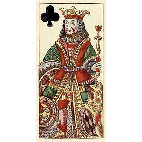 King of Clubs (Bauern Hochzeit Deck) Black Modern Wood Framed Art Print by Gobl, Andreas Benedictus