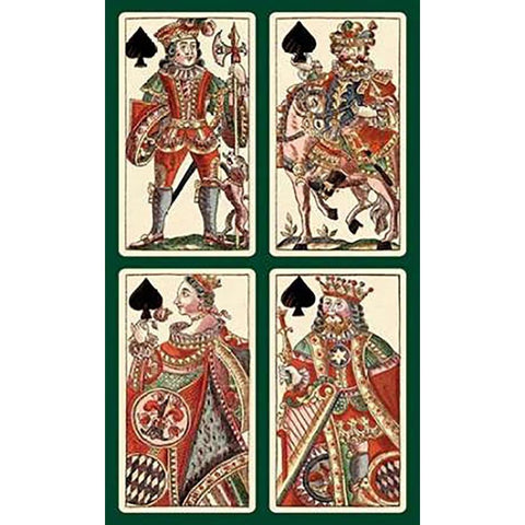Spades (Bauern Hochzeit Deck) Gold Ornate Wood Framed Art Print with Double Matting by Gobl, Andreas Benedictus