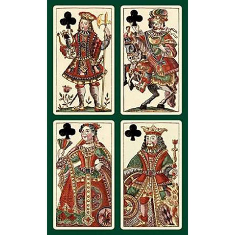 Clubs (Bauern Hochzeit Deck) Gold Ornate Wood Framed Art Print with Double Matting by Gobl, Andreas Benedictus