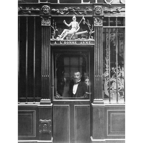 Paris, 1900 - Restaurant, rue des Blancs Manteaux Gold Ornate Wood Framed Art Print with Double Matting by Atget, Eugene